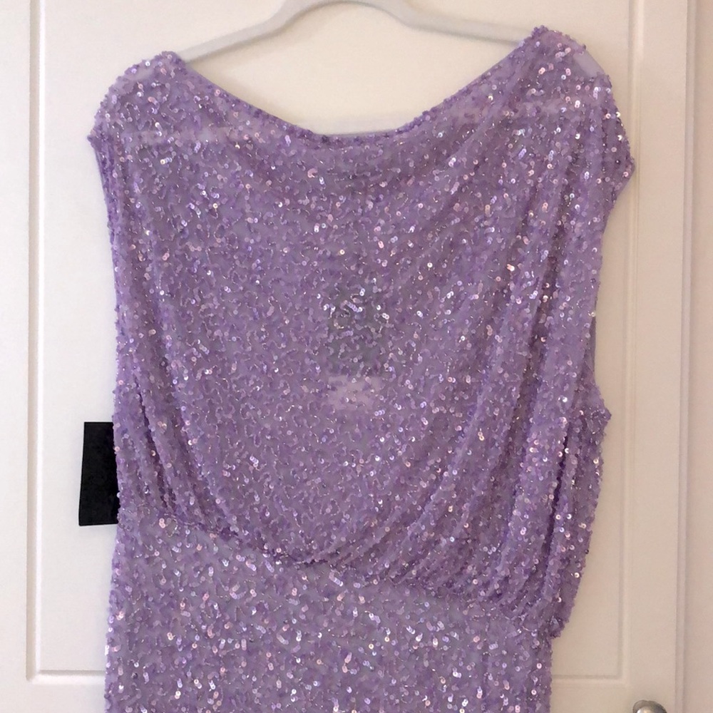 NEW retrofete Jean Mini Dress Lavender Light Purple Crystal Sequin Off Shouler L - Picture 11 of 12